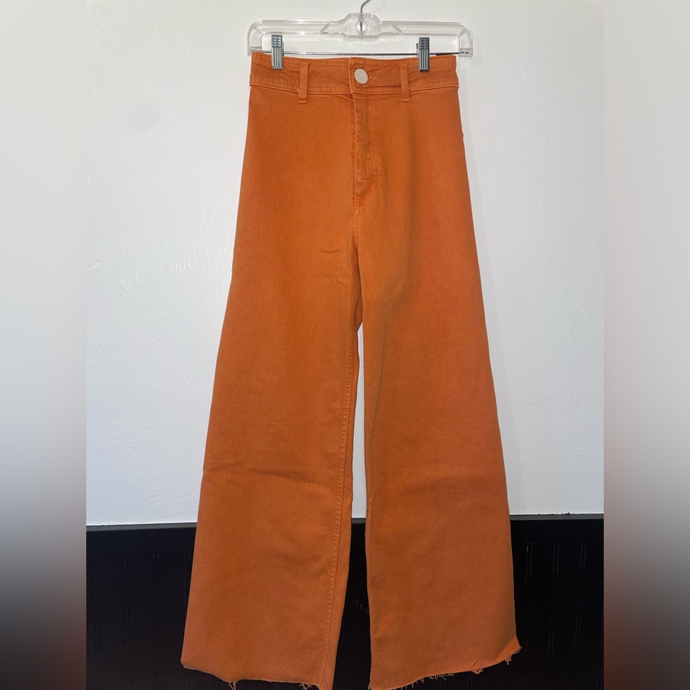 zara orange marine straight jeans